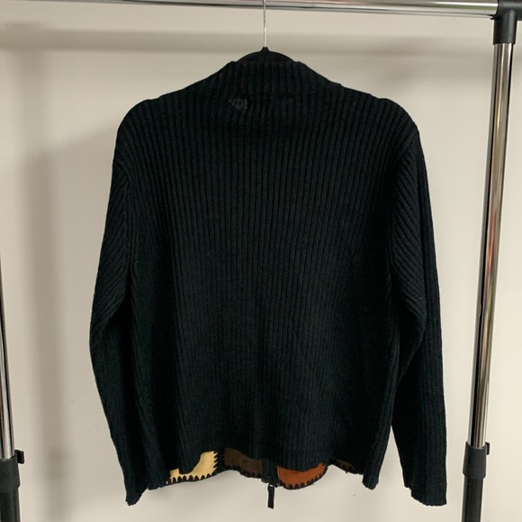 Vintage Suede and Knit Zip Cardigan Size M - Picture 5 of 5